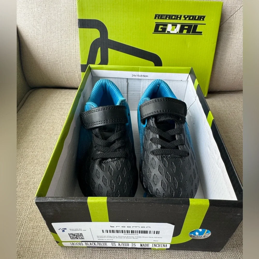 Toddler / Kids' Size 8 Brooman Blue & Black Soccer Cleats - Picture 9 of 9